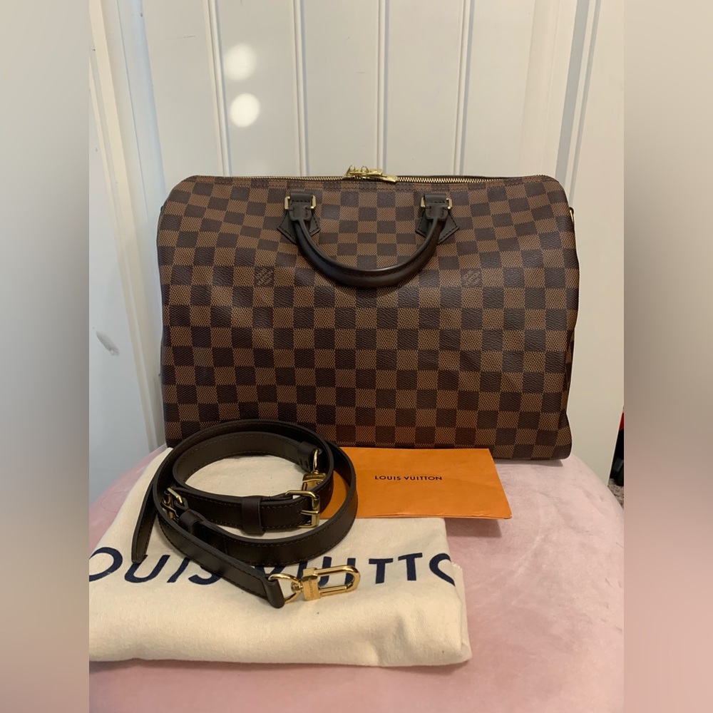 ❌SOLD!! Louis Vuitton Speedy Bandouliere 35 in Damiere Ebene